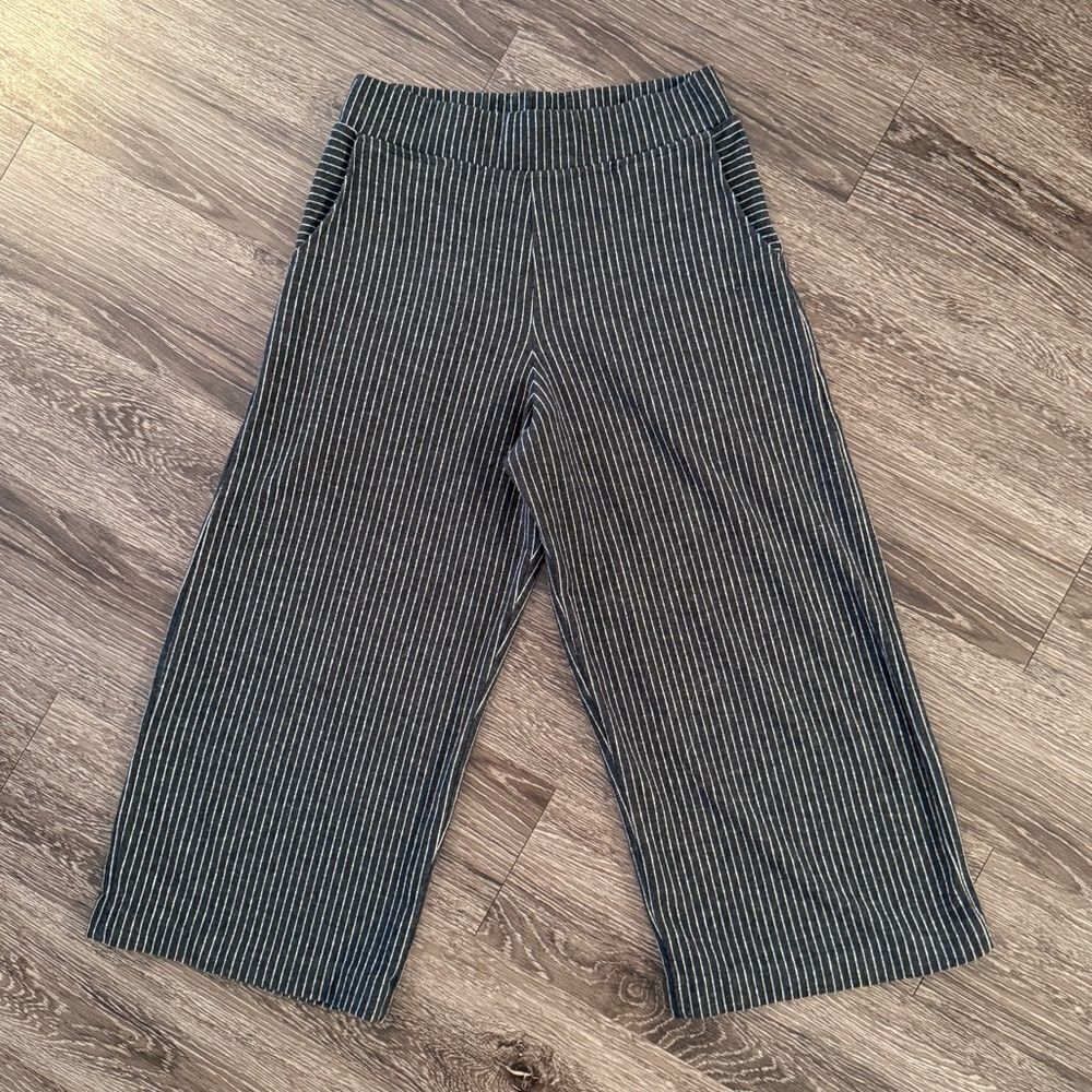 Lisa Bayne Striped Cropped Wide Leg Pants